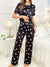 Black White Heart Printed Ladies Night Suit