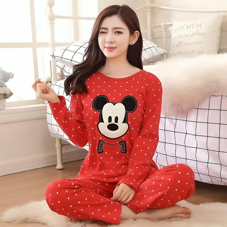 Red Mickey Mouse Woman Pajama Set