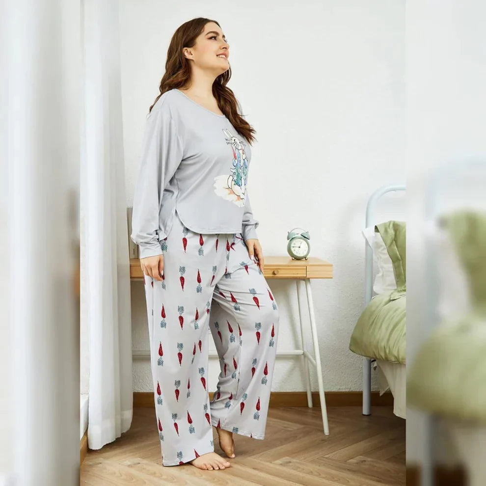 RABBIT &amp; CARROT PRINTED PJ SET